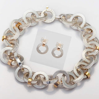 Fyrkant Guld Armband & Örhängen