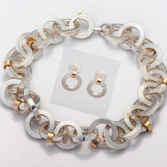 Fyrkant Guld Armband &amp; Örhängen