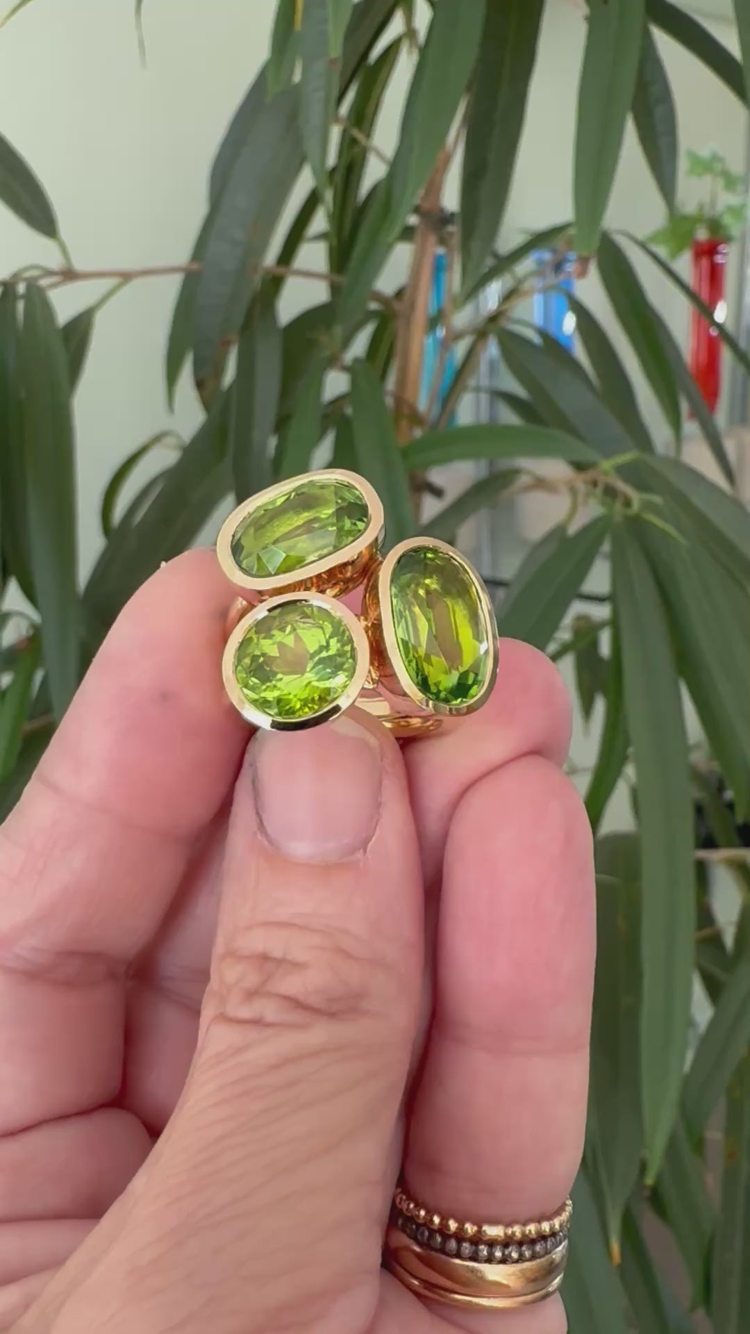 Cocktailring med peridoter